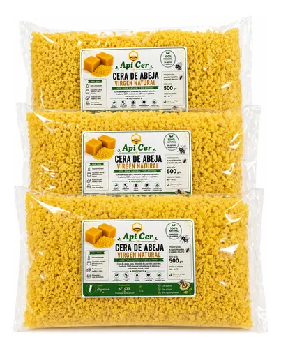 Cera De Abeja 500 Gr Virgen En Escamas Filtrada Natural