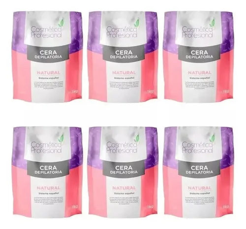 Cera Depilatoria Natural Cosmética Profesional 1kg X6uni