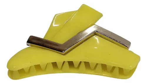 Hebilla Broche Para Pelo Plástico Amarillo Vintage Retro