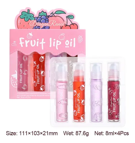 Set De 4 Aceites Labiales Hidratantes Dragonranee Fruit