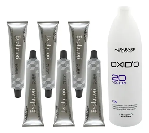 Kit Alfaparf EOC CUBE 3D: Oxidante y 6 Tinturas Permanentes a Elección