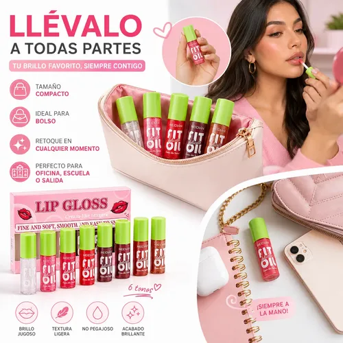 Set De Cuidado Labial Hidratante Glossy Liquid Lip Oil