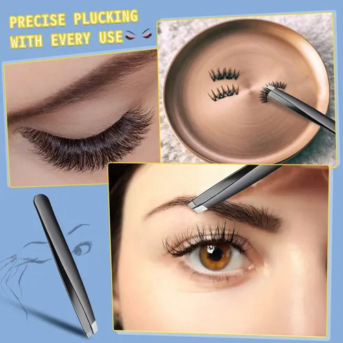 Pinzas De Cejas Mudder Acero Inoxidable 24 Unidades Precisió