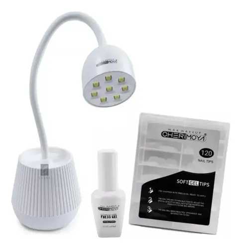 Soft Gel Cherimoya+press Gel +120tips+lampara Flor