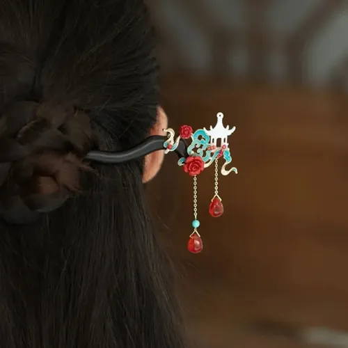 Broche De Pelo Recogido Inspirado En El Cloisonne Otonal Con