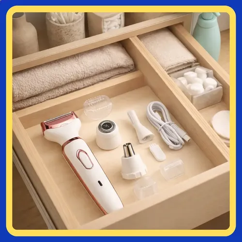 Depiladora Electrica 4 En 1 Portatil Usb Mujer Cuerpo Facial Color Blanco