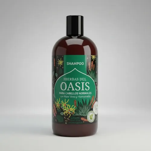 Shampoo para Cabellos Normales con Aloe Vera y Hamamelis Hierbas del Oasis 500ml