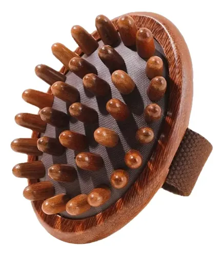 Cepillo Masajeador De Madera Para Cabello Y Cabeza