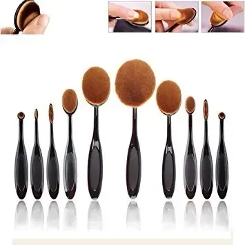 Set De Brochas Y Pinceles Oval X 10 Profesional En Caja