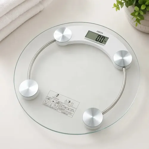 Balanza Digital De Baño Vidrio Y Metal 180kg Transparente