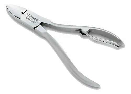 Alicate Cortauñas Profesional 3 Claveles 6525 Inoxidable Punta Curva 10cm