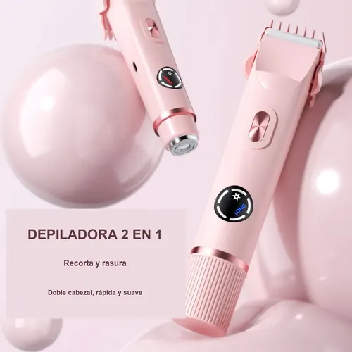 Depiladora Eléctrica Mujer 2 En 1 Rosa Type C 2527
