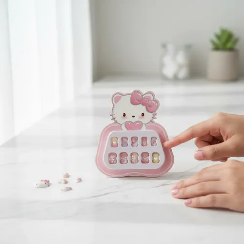 Set De Uñas Postizas Para Niñas Kuromi Melody Kitty
