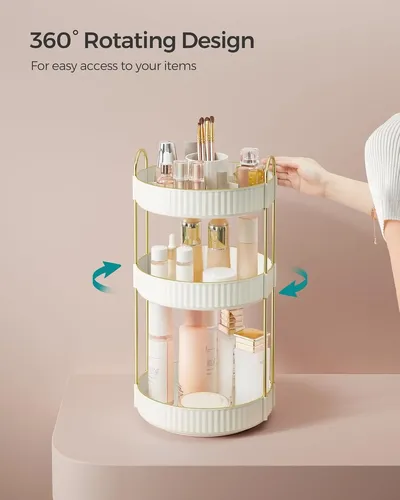 Organizador De Maquillaje Songmics 3 Niveles Blanco Para Van