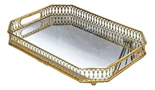 Bandeja De Maquillaje Cosmético De 2 Cristales, Joyería De T