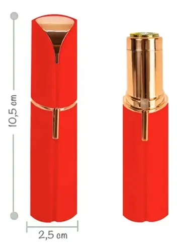 Depiladora Facial Removedor Vello Dama Pila Mujer Indolora Portátil Precisión Rostro Cejas Compacta Elegante Rojo