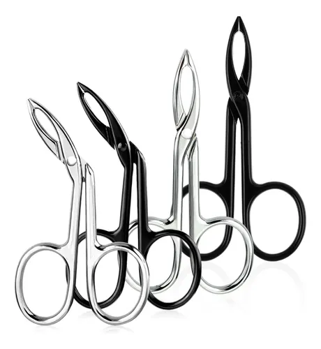 Set 4 Pinzas Y Tijeras Acero Para Cejas Y Facial