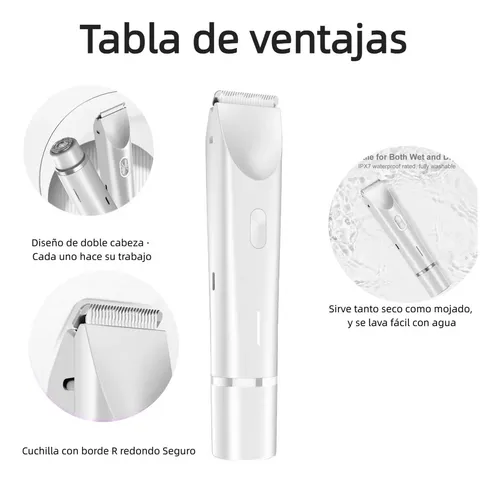 B Depiladora Eléctrica Recargable 2 En 1 Uso Seco Y Húmedo M
