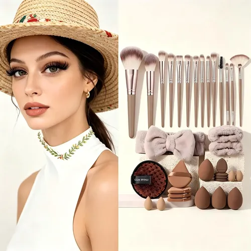 Set De 40 Esponjas Y Pinceles De Maquillaje Profesionales