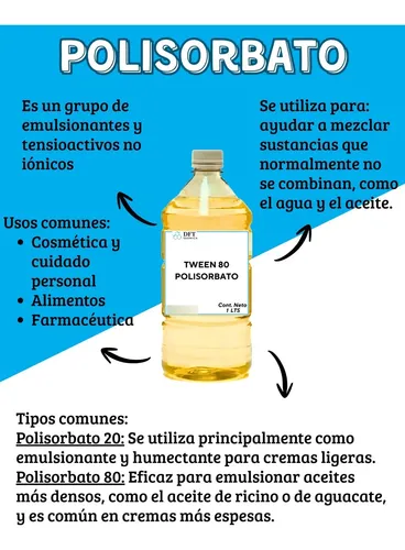 Tween 20 Polisorbato Dft Química 1 Litro Emulsionante