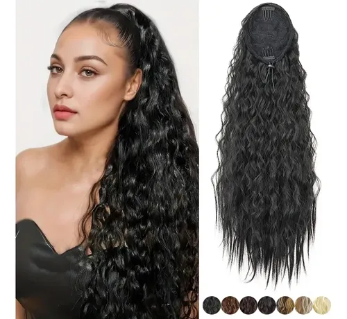 Extensión De Cabello Con Forma De Cola De Caballo Ondulada Y