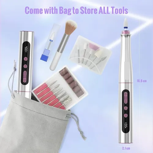 Taladro De Uñas Eléctrico Inalámbrico, Kit De Lima De Uñas