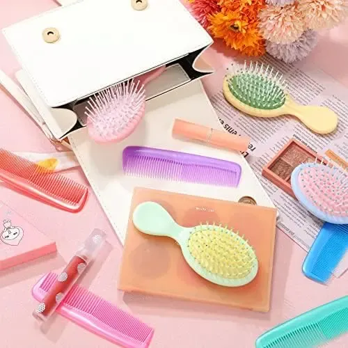 Set De 12 Mini Cepillos Y Peines Para Cabello Mojado