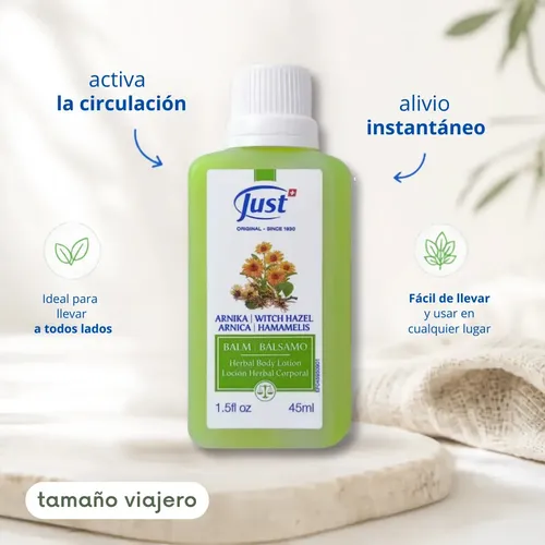 Swiss Just Bálsamo | Arnica Y Hamamelis | Viajero 45ml.