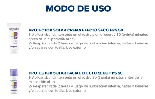 Dermaglós Solar Combo Protección Corporal Facial Efecto Seco