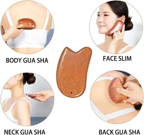Piedra Gua Sha Roja Masaje Facial Natural Antiage