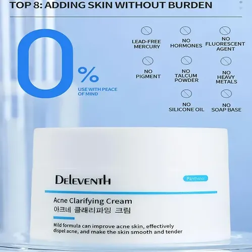 Crema Facial Aclarante Anti Acné Deleventh Con Pantenol