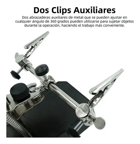 Soporte De Soldadura Para Lupa De 2,5/7,5/10x Con Luz Led