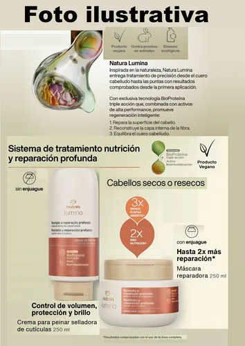 Shampoo + Acondicionador Nutritivo Lumina Natura Vegano