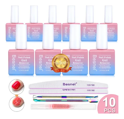 Removedor De Esmalte De Uñas De Gel, Paquete De 10