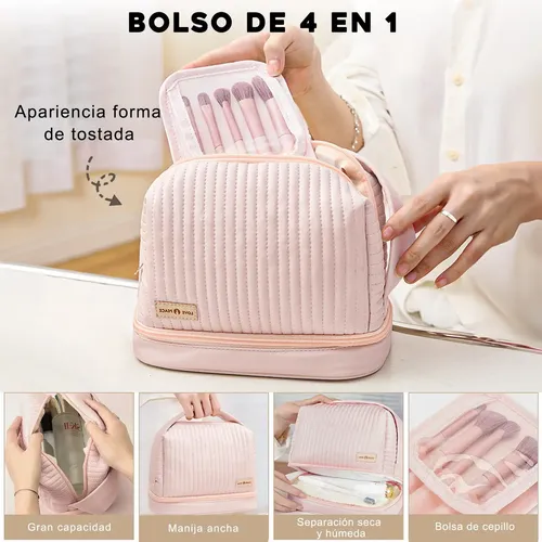 Neceser De Viaje Para Maquillaje, Estuches Y Bolsa 3 Piezas
