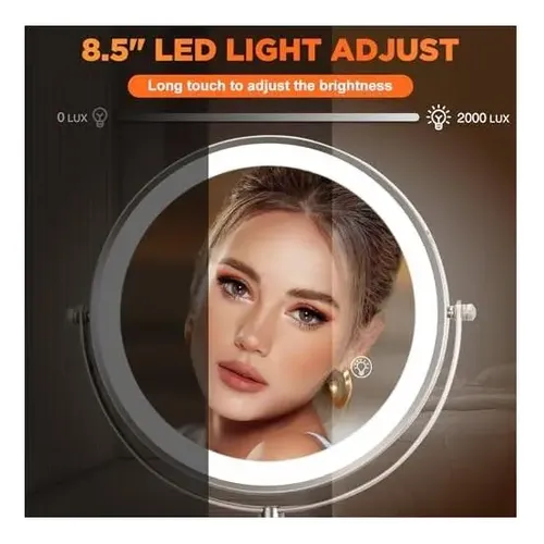 Cjwespejo De Aumento 15x, Espejo De Maquillaje Iluminado 15xcc