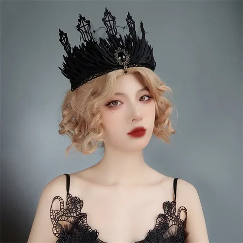 Diadema Gótica Con Forma De Corona De Bruja, Tiara De Reina