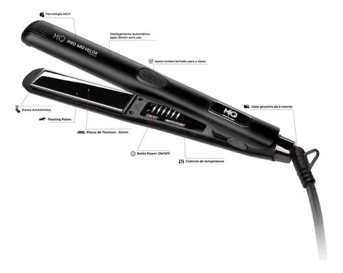 Plancha De Pelo Full Alisado Profesional Velox Mq Pro