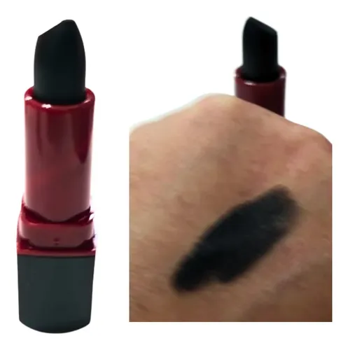 Labial Negro Intenso Barra Mate