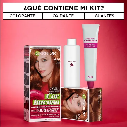 Kit Tintura Permanente Cor Intensa Tono 6.46 Garnier