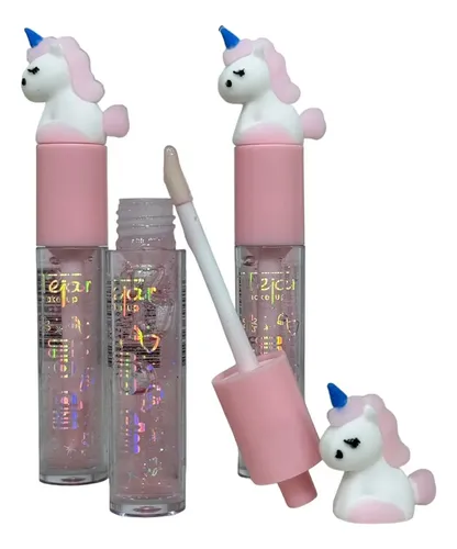 Lip Gloss Unicornio Con Glitter Tejar Make Up (pack X 6)