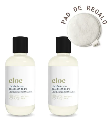 Pack X2 Locion Acido Salicilico 2% Cloe Tratamiento Acne