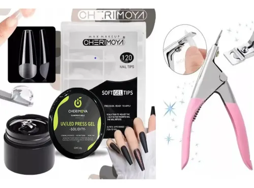 Tips Soft Gel Cherimoya Kit +gel Solido+1 Corta Tips