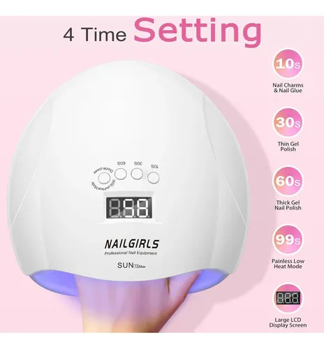 Lámpara De Uñas Uv Led Nailgirls 220w Blanca 42 Perlas