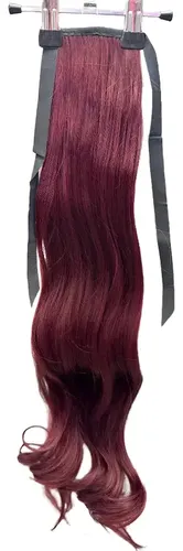Cola Pelo Sintético Con Cinta 70cm De Largo Rulos Ponytail