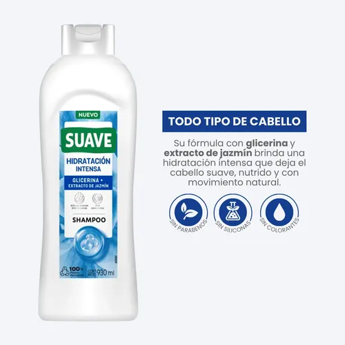 Shampoo Suave Glicerina Hidratación Intensa 930ml