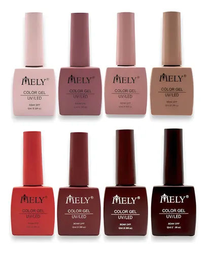 Kit X8 Esmaltes Semipermanentes Gel Uv Mely Color A Elección