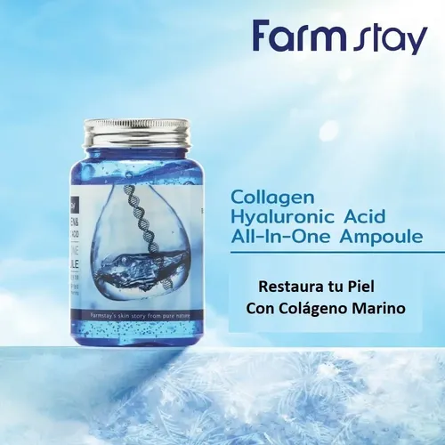 Farm Stay Collagen & Hyaluronic Acid All In One Ampoule Momento De Aplicación Día/noche Tipo De Piel Toda