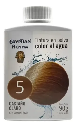 Henna Tintura En Polvo Color Al Agua X 90gr 5 Castaño Claro