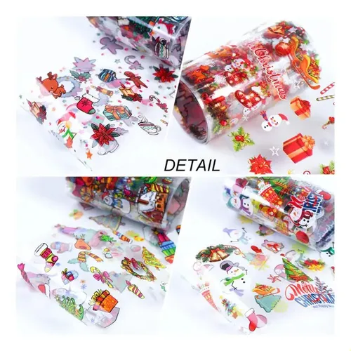10 Rollos De Pegatinas Navideñas For Uñas, Árbol De !